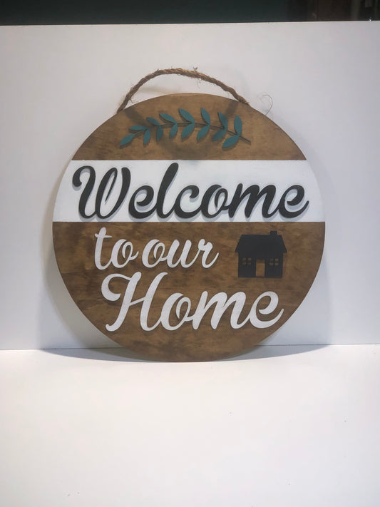 Welcome To Our Home 3D Wood Sign